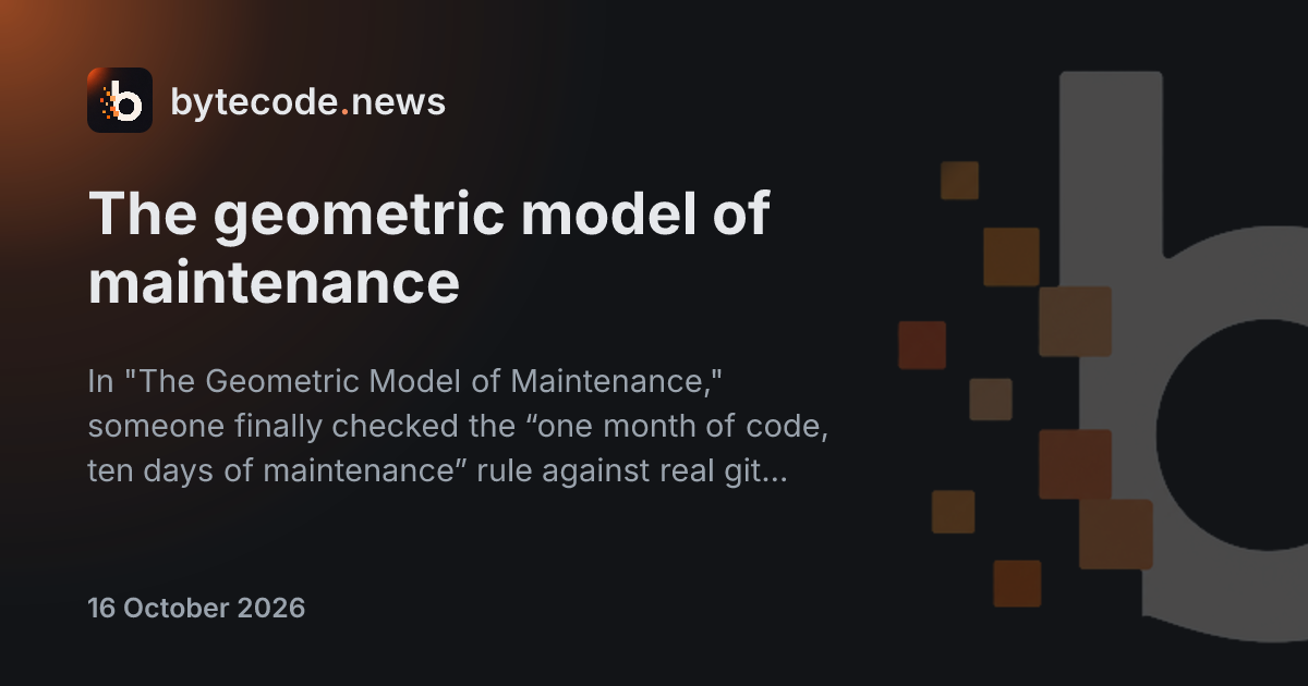 The geometric model of maintenance